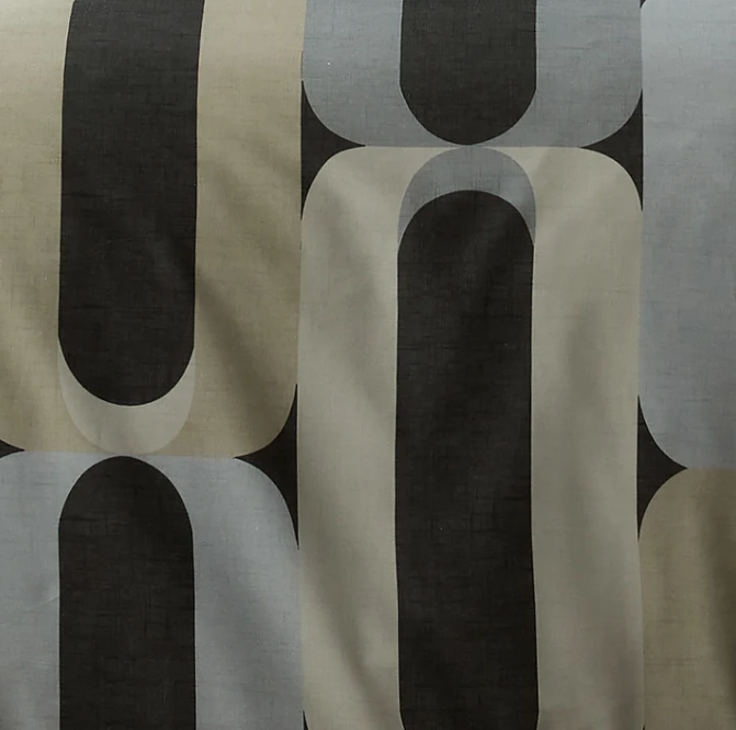 Duvet Cover Set Geometric in Charcoal