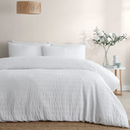 Duvet Cover Set Honley Seersucker in White
