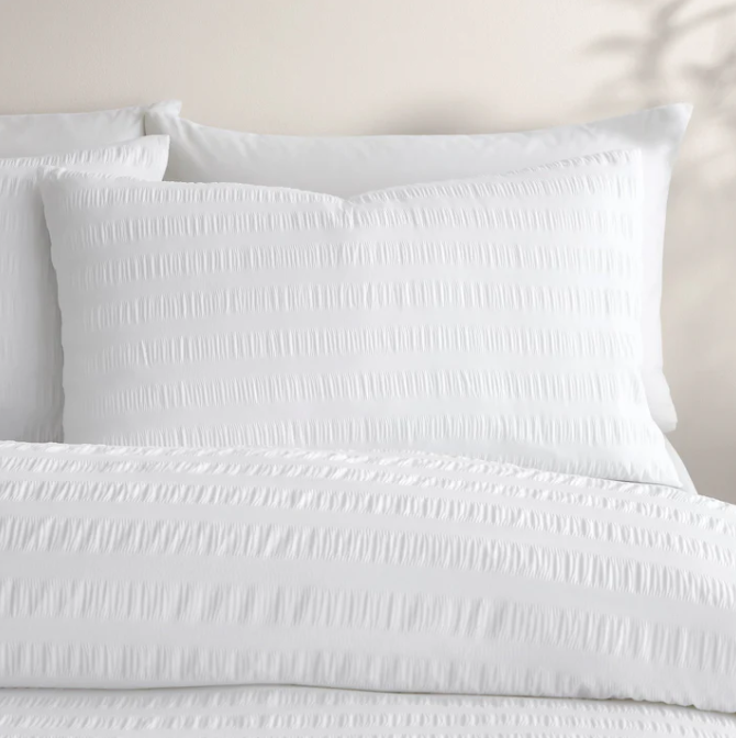 Duvet Cover Set Honley Seersucker in White