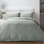 Duvet Cover Set Honley Seersucker in Duck Egg