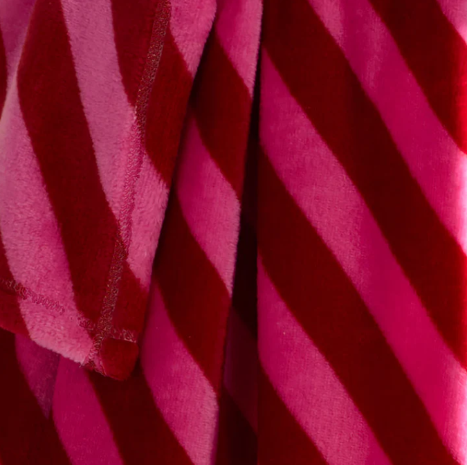 Throw Christmas Candy Stripe in Pink
