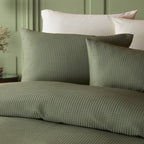 Duvet Cover Set Waffle in Dark Green