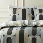 Duvet Cover Set Geometric in Charcoal