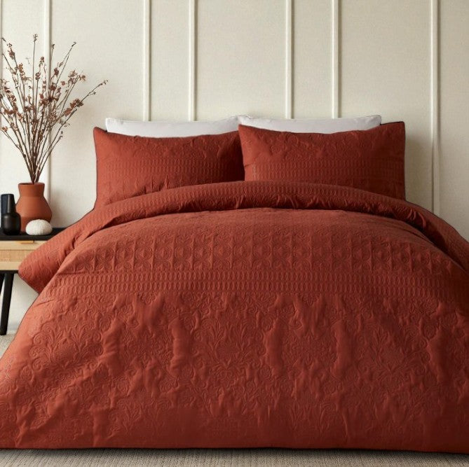 Duvet Cover Set in Terracotta