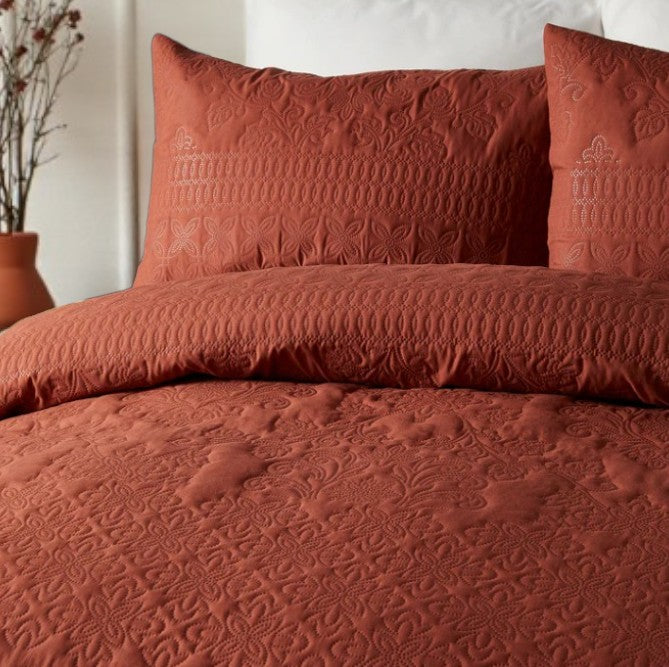Duvet Cover Set in Terracotta