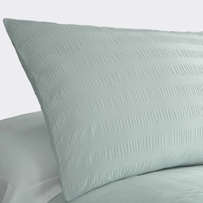 Duvet Cover Set Honley Seersucker in Duck Egg