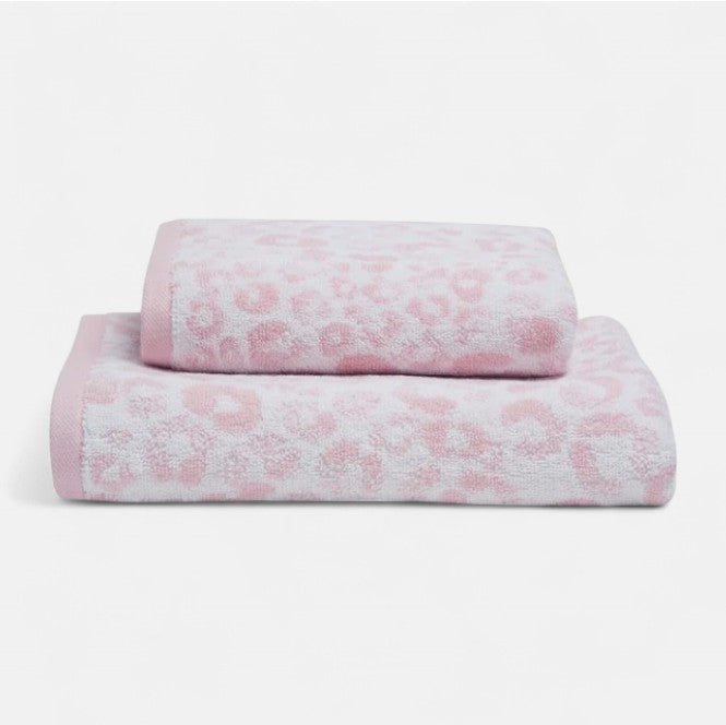 Animal Print Bath Towel in Blush