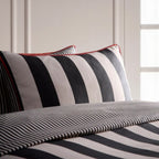 Duvet Cover Set Striped in Black