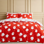 Duvet Cover Set Santa in Red