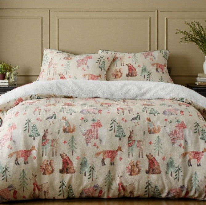 Duvet Cover Set Woodland Animals in Natural
